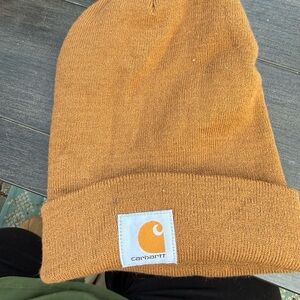Carhartt Brown Cuffed Knit Beanie with Logo Patch